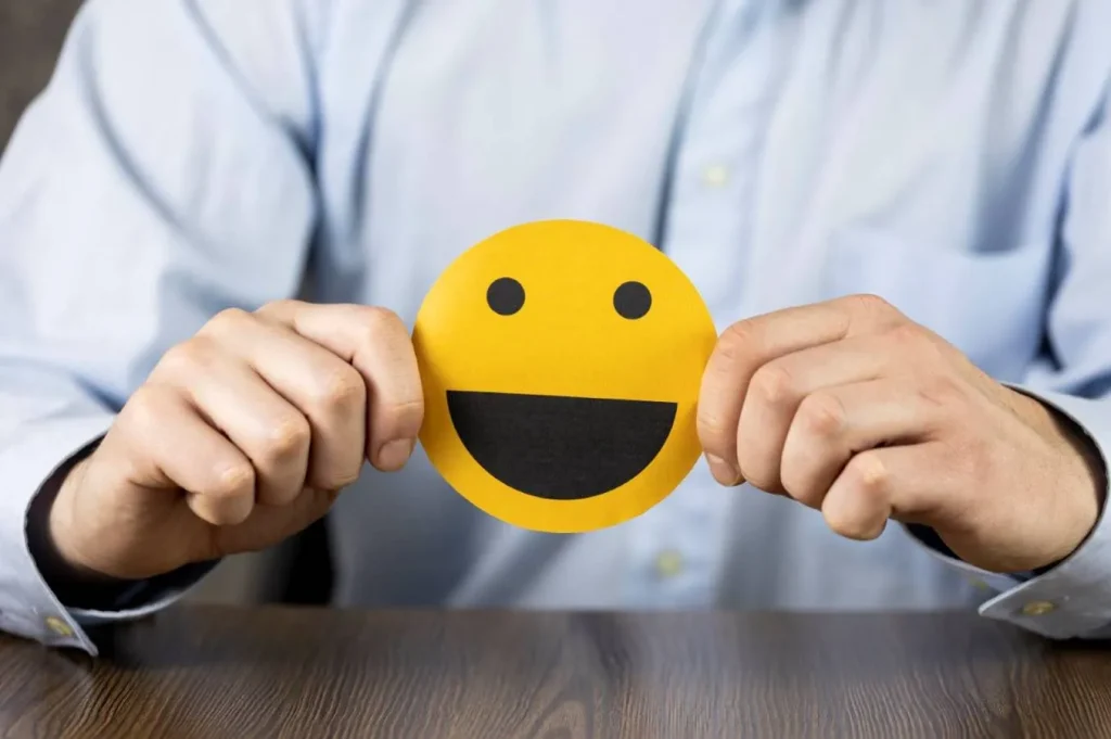 Happy customer satisfaction improving business brand loyalty