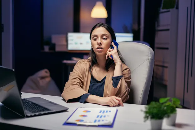 Customer support representative handling client service inquiries